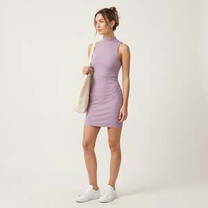Lovers + Friends Lavender Ribbed Open Back Midi Dress S